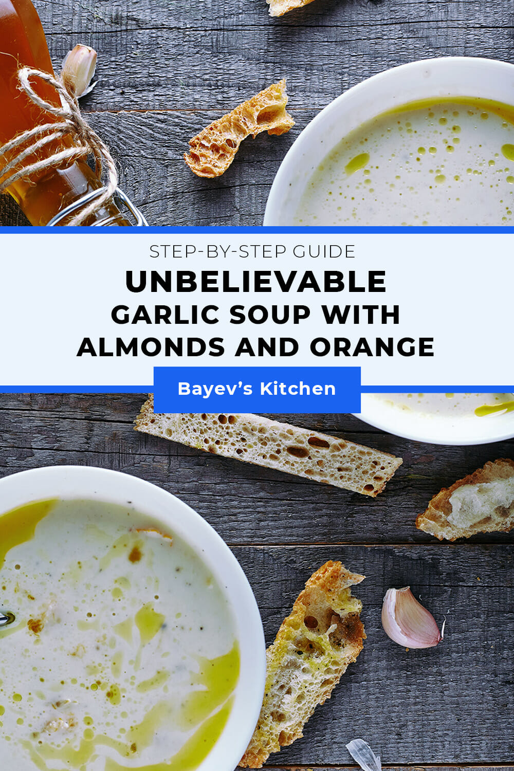This recipe of Garlic Cream of Soup with almonds with oranges is unbelievable. Is one of those that amaze with taste, a combination of ingredients, and simplicity. Therefore this soup is a perfect choice if you want to cook something special for your friends or close ones. #soup #souprecipes #garlicsoup