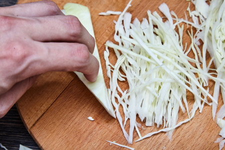 The rest slice at a low angle for cabbage salad coleslaw from jamie oliver