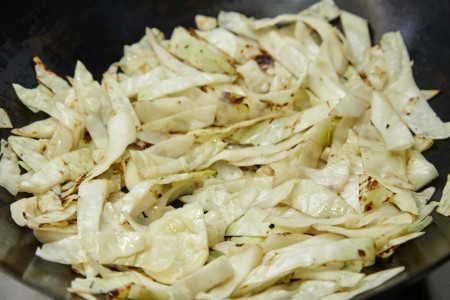 The cabbage will be a little gentle but still crusty for chinese fried cabbage