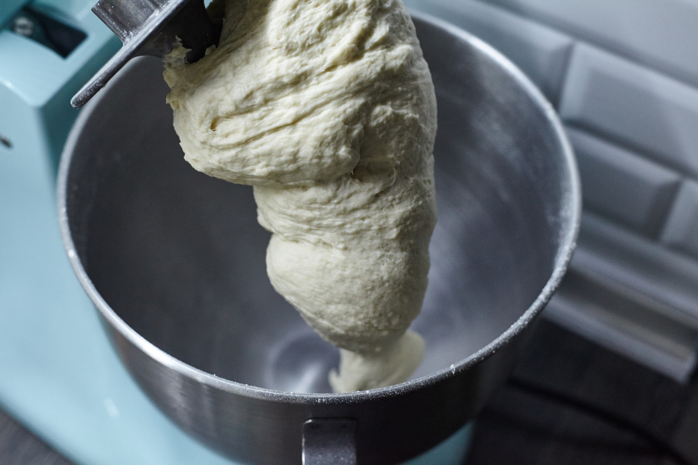 Make a dough for italian breadsticks grissini