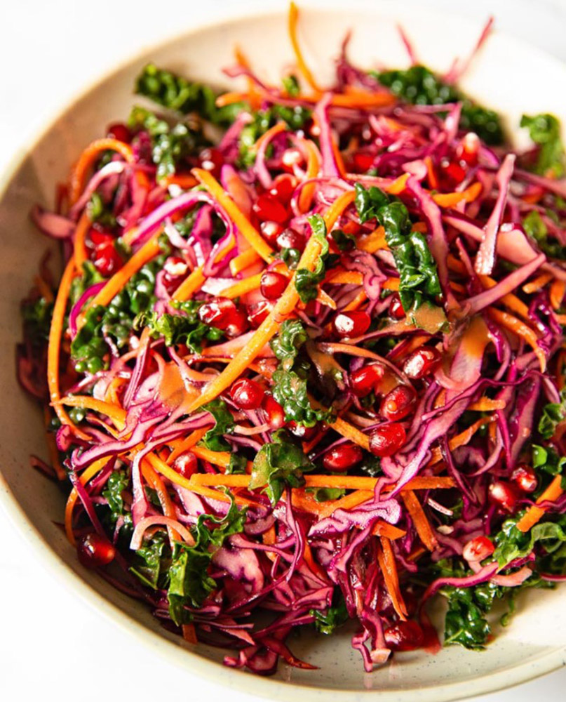 # 4 Winter salad with red cabbage, kale and pomegranate Vikalinka's recipe - 23 red cabbage recipe ideas
