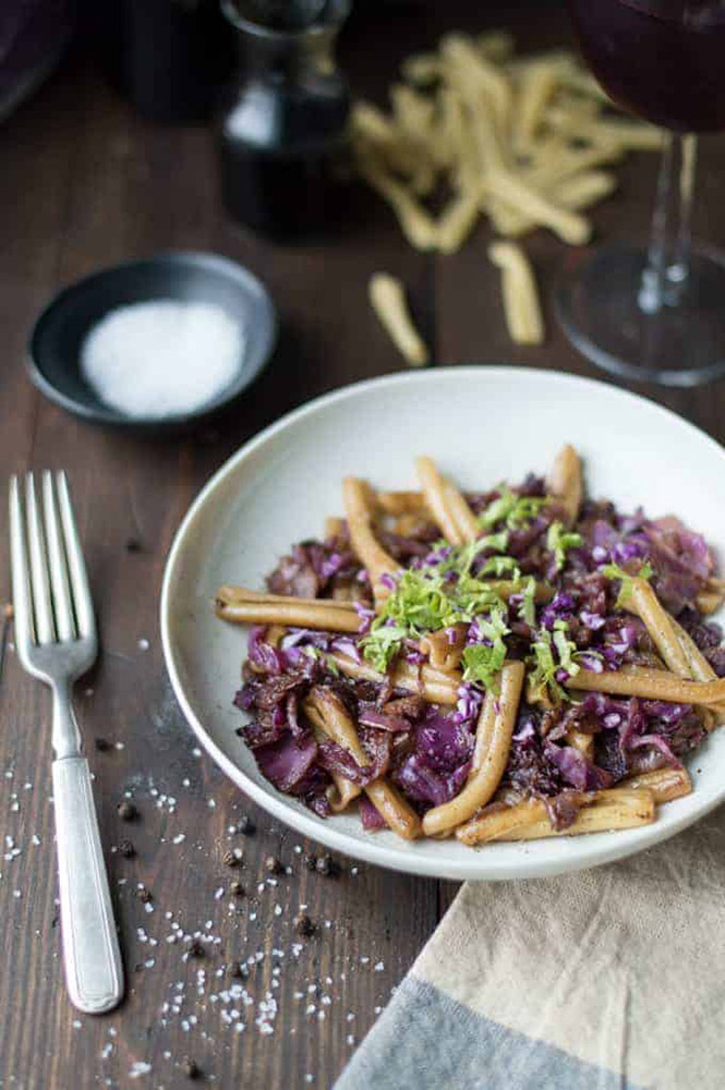 # 16 Pasta quesareche with braised cabbage, bacon and caramelized onions - Supermancooks's recipe - - 23 red cabbage recipe ideas