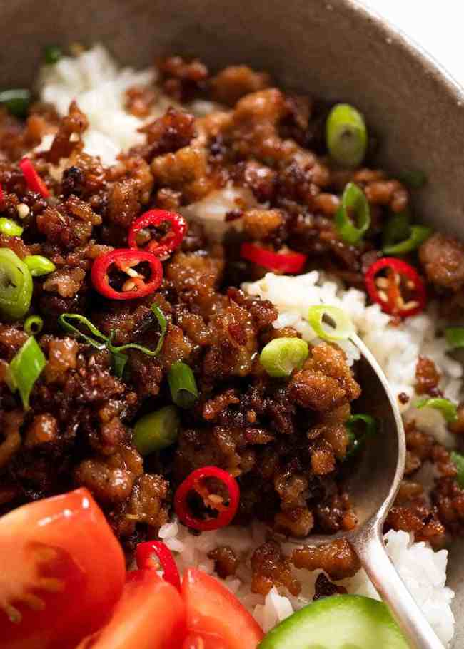 #21 Vietnamize bowl with cartamelized pork- Recipetineats's recipe | 50 minced meat recipe ideas 
