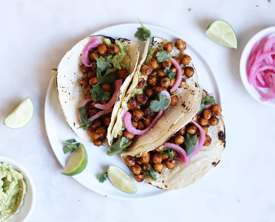 #Tacos with chickpeas and cauliflower.