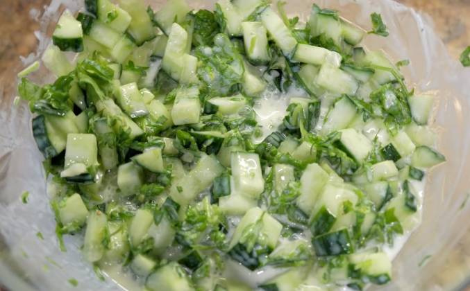 #4 Salad with kefir and cucumbers