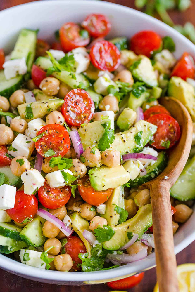 #6 Chickpea salad with avocado.