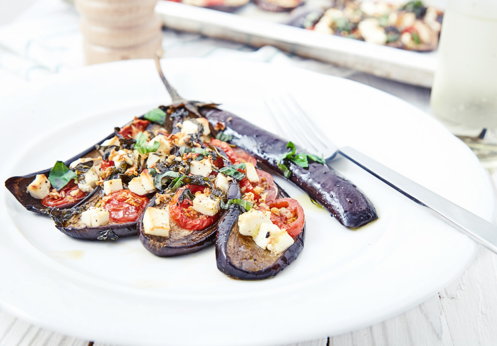 #1 Fan baked eggplant and tomatoes