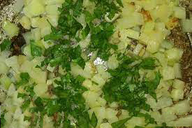 #11 Fried turnip with onion and greens