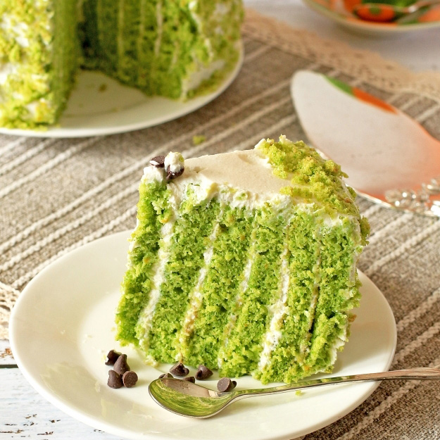 #20 Изумрудный сливочный торт со шпинатом