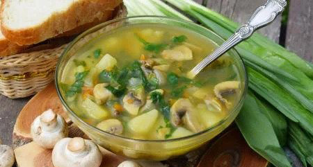 #30 Суп со шпинатом и грибами