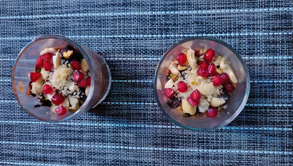 #25 Chocolate and fruit trifle with nuts