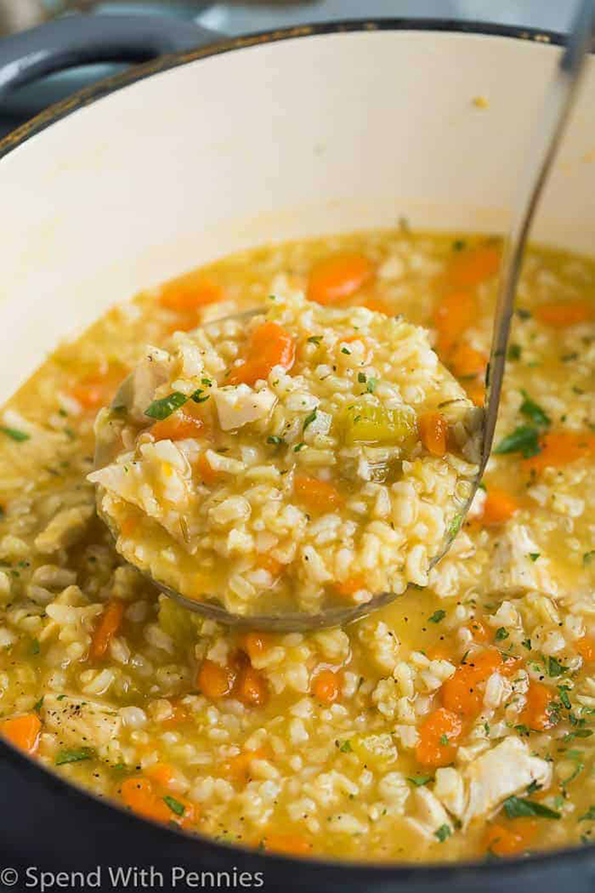 #29 Brown rice and chicken breast soup