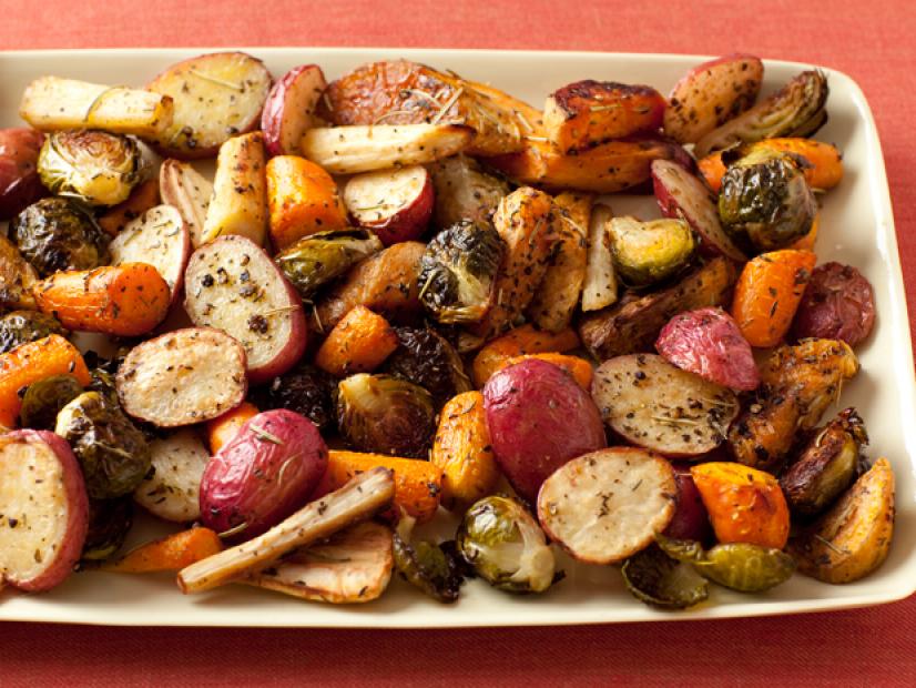 #7 Roasted potatoes, carrots, parsnips and brussels sprouts