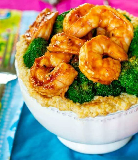 #11 Barbecued prawn and quinoa bowls