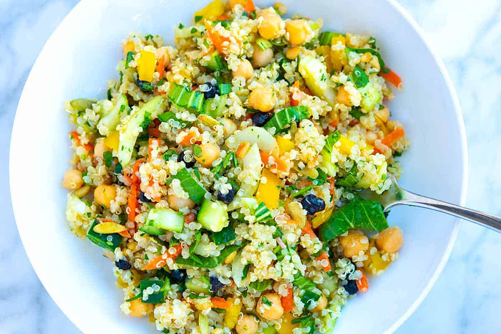 #27.  Salad with quinoa, bell peppers and nuts