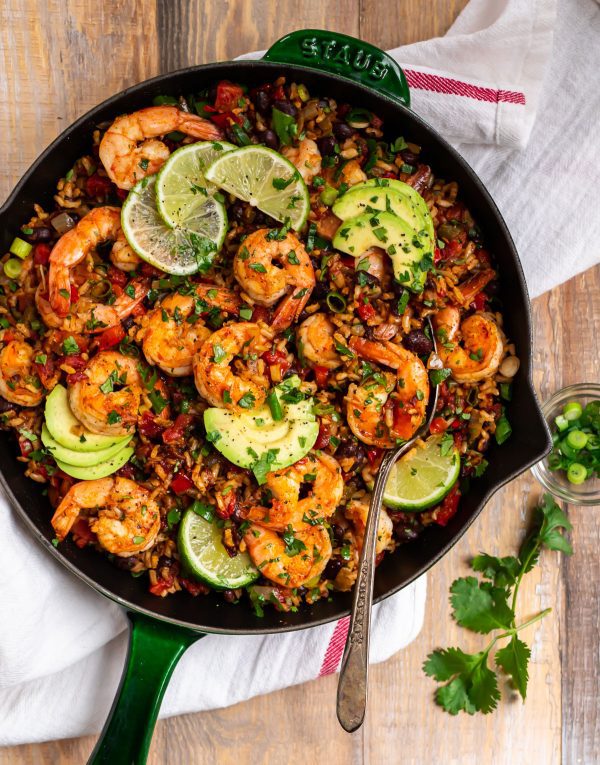 #42 Mexican prawns with rice and avocado