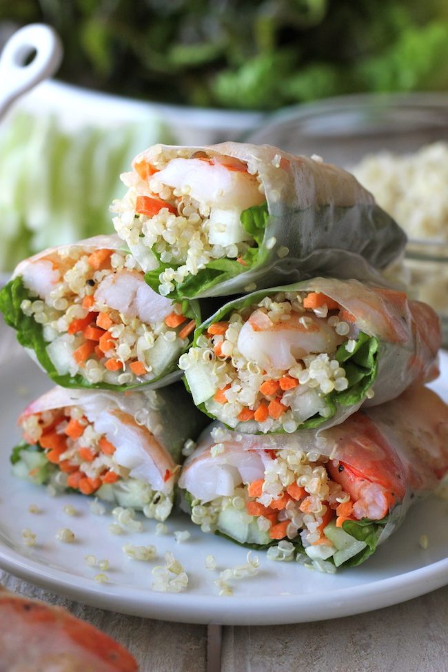 #50 Spring roll with prawn and quinoa