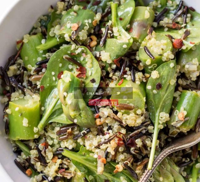 #10 Wild rice salad with quinoa and asparagus