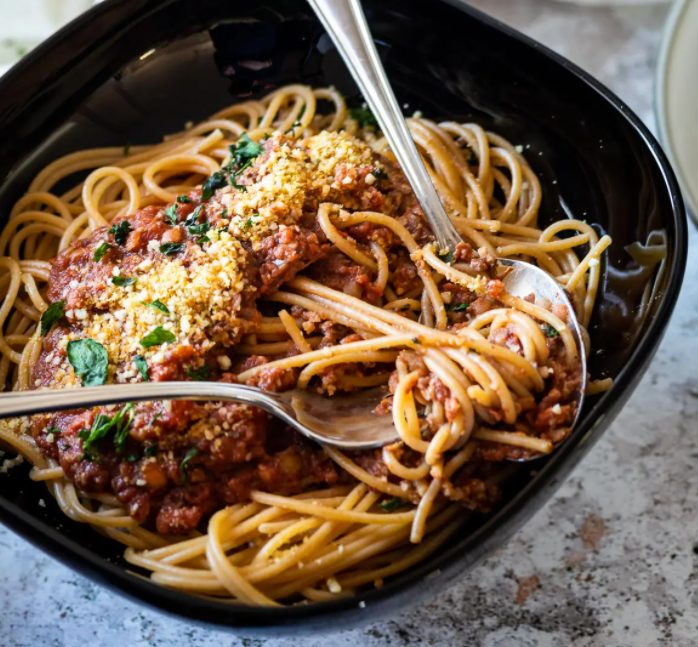 #2 Vegan Bolognese sauce with mushrooms and lentils