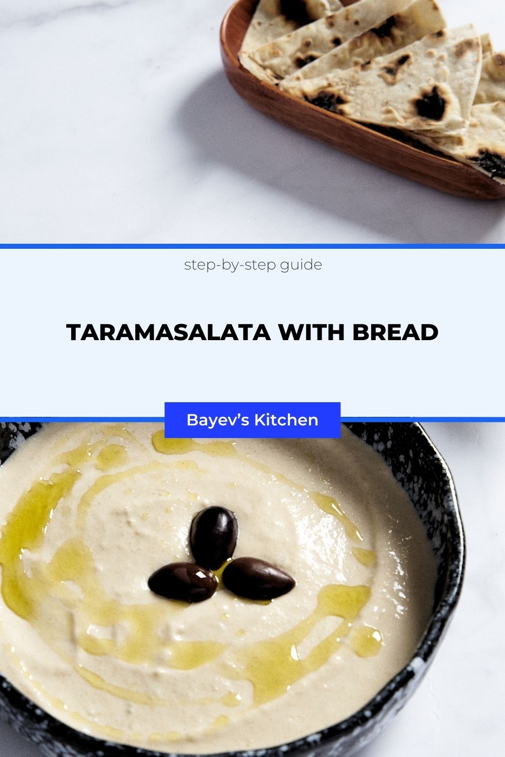 Taramasalata - Greek cod roe spread step-by-step recipe with photos from BayevsKitchen