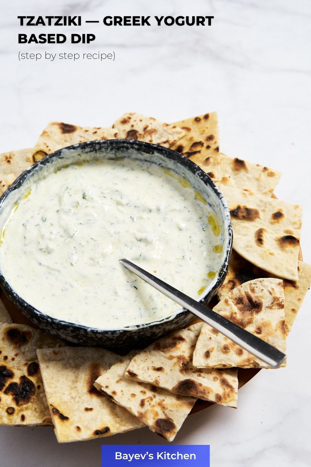 Tzatziki — Greek yogurt based fresh dip with garlic and cucumber | Quick and Easy recipe