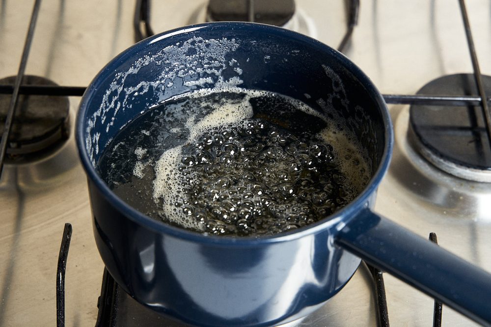 The process of boiling golden syrup