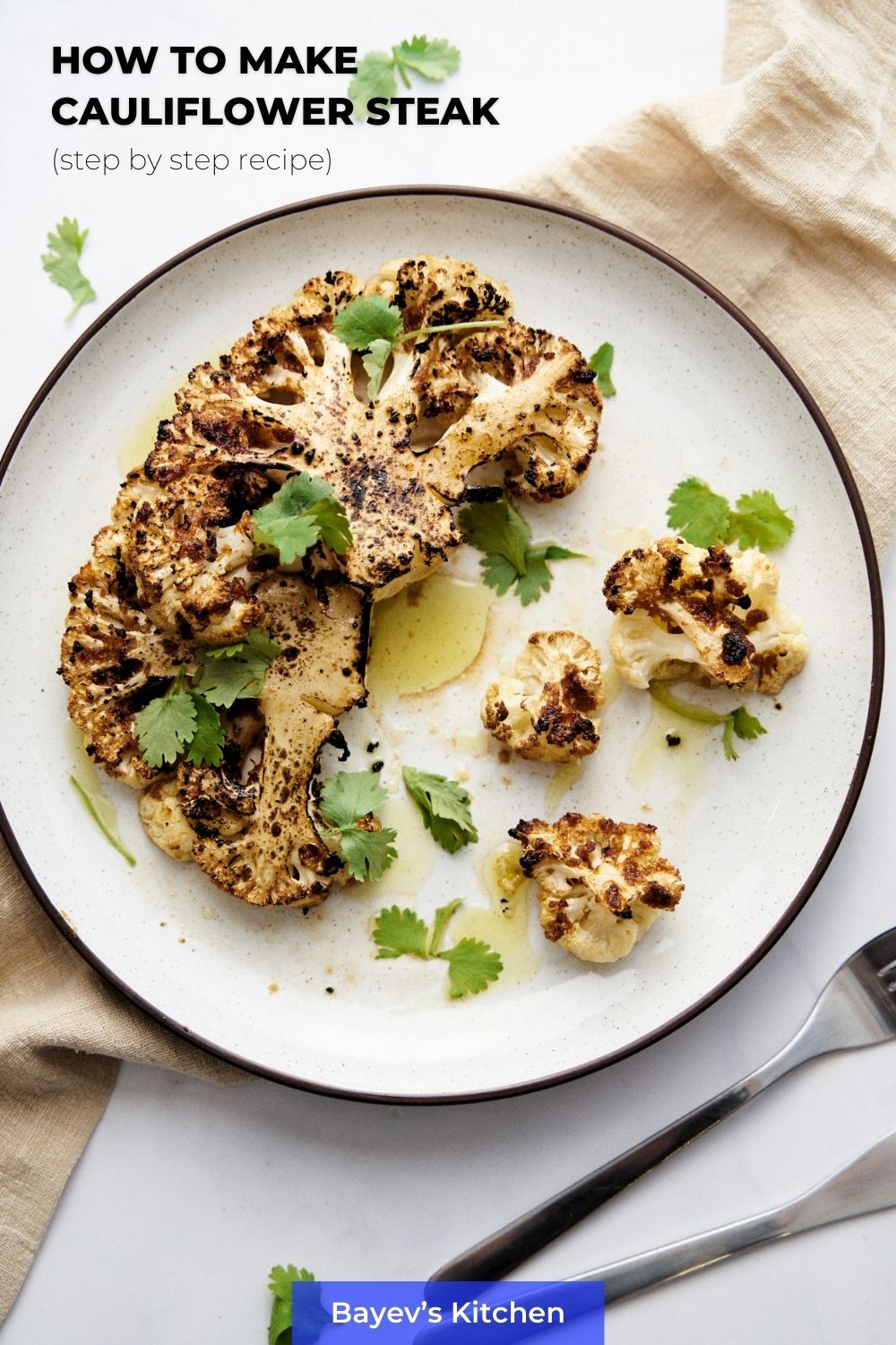 Baked Cauliflower Steak. Cauliflower Steak baked in the oven with lemon juice and zest, Worcester sauce, garlic, onion and smoked paprika. Recipe with step by step Directions