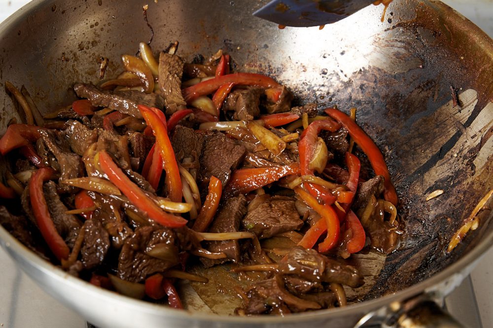 Stir and serve the chopped Hawaiian beef