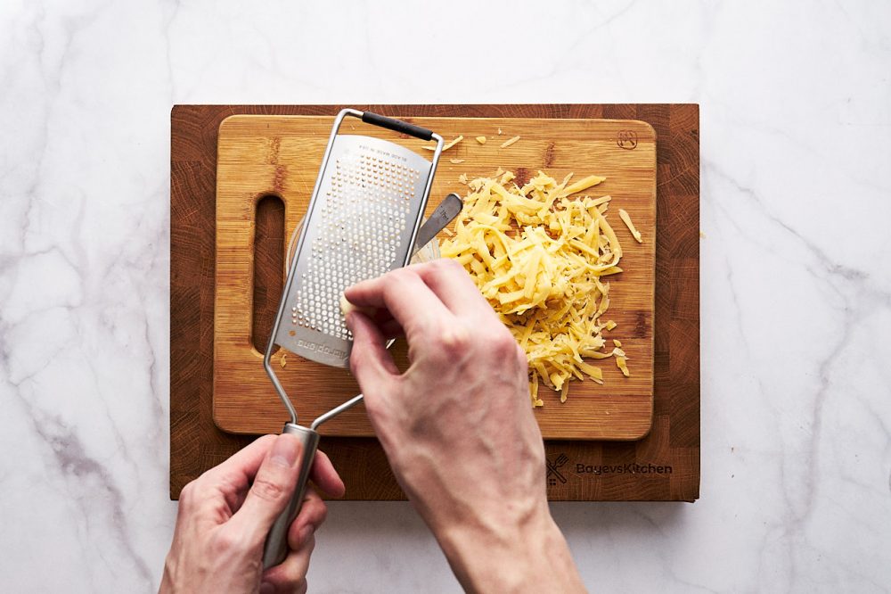 Grate the garlic on a fine grater
