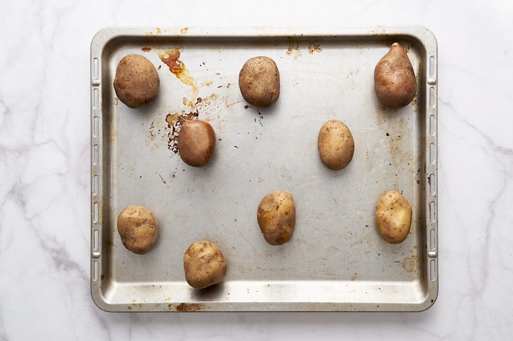 Place the potatoes on a baking tray