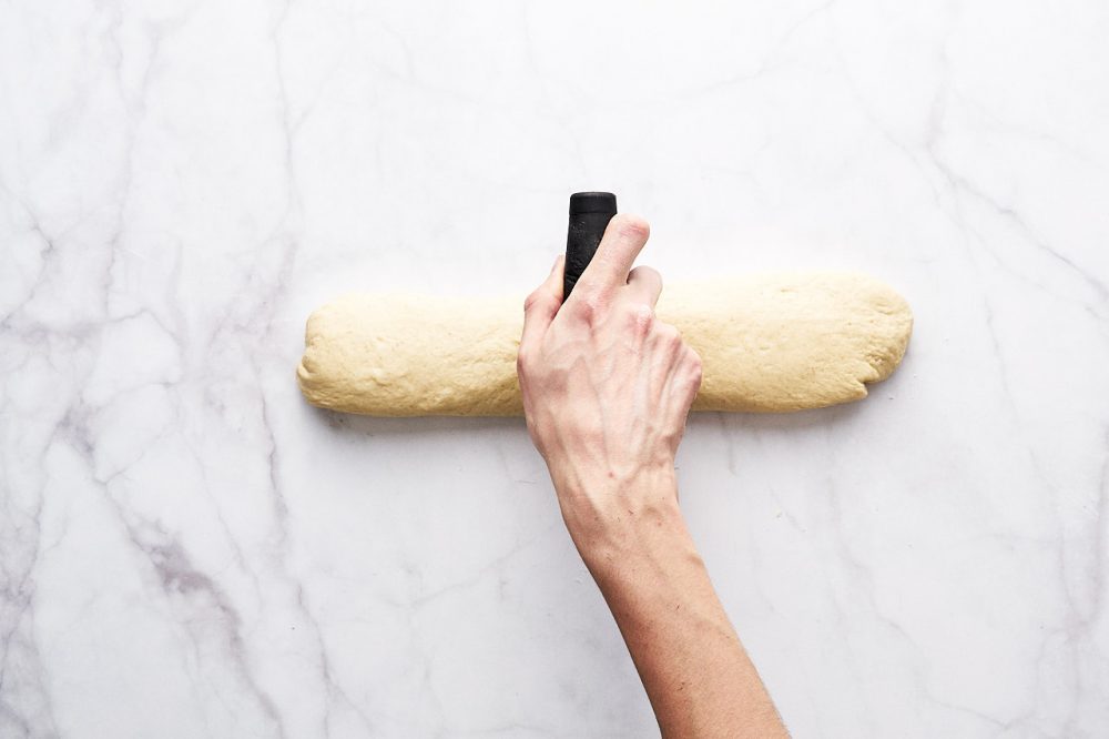 Divide the dough into six equal parts