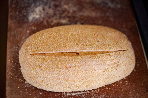 Хлеб из поленты мелкого помола с кунжутом