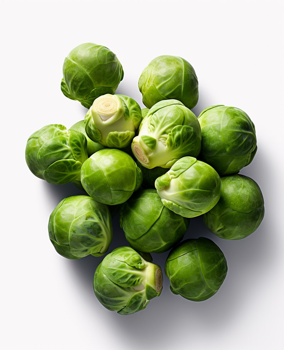 brussels sprouts on white