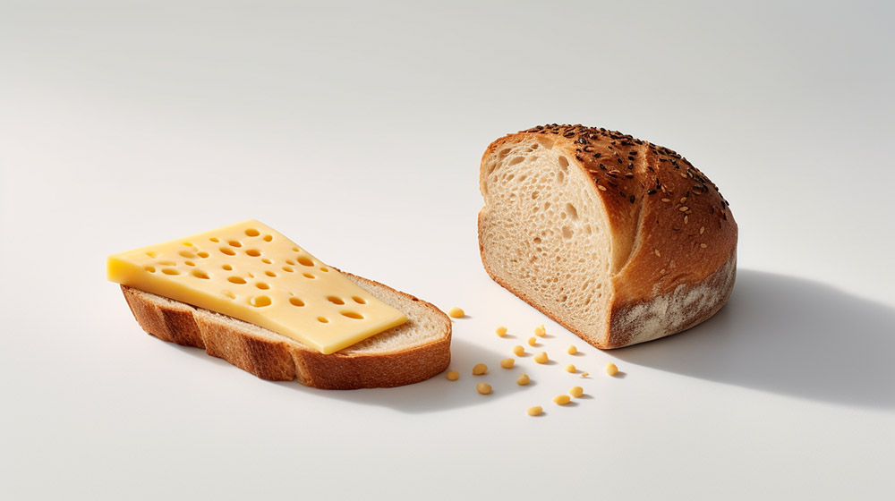 whole grain bread and gouda