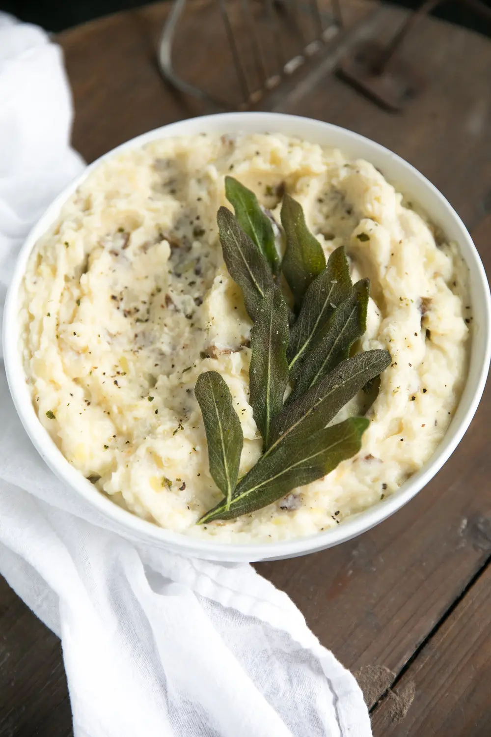 Four Cheese Mashed Potatoes with Crispy Sage