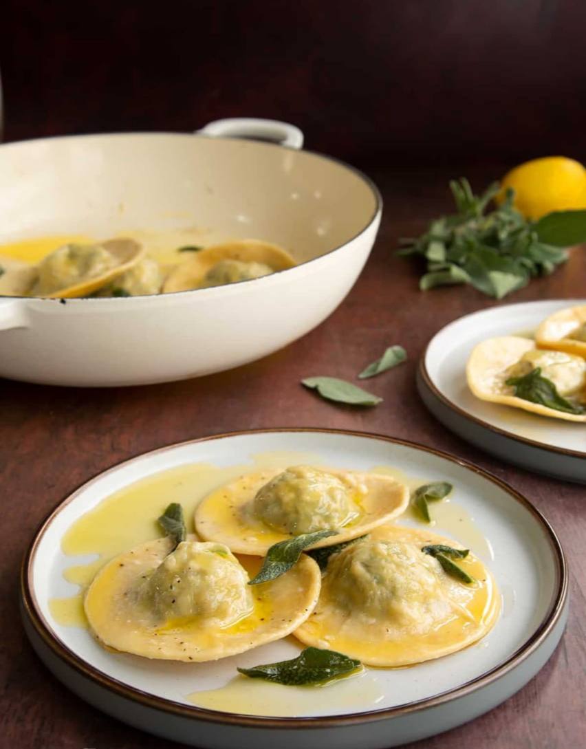Spinach And Ricotta Ravioli With Sage Butter