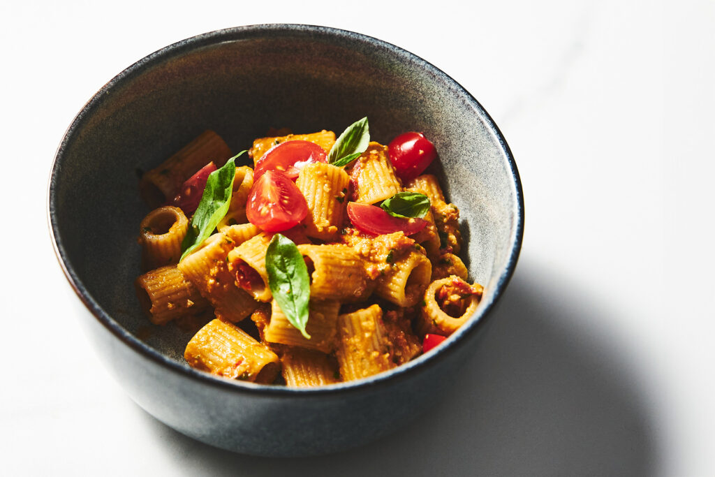 Pasta Rigatoni by Jamie Oliver with Sicilian pesto sauce