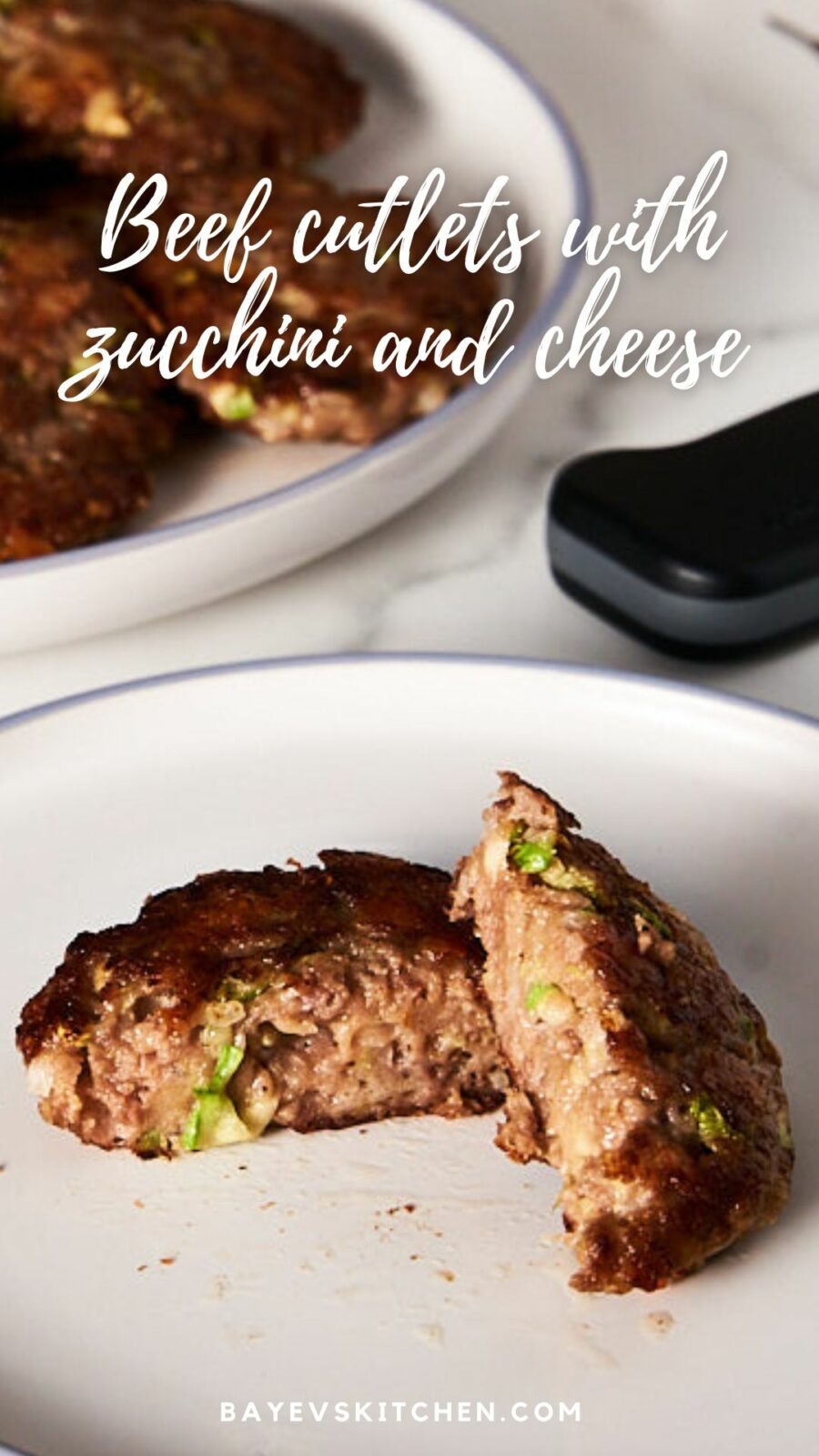 Beef cutlets with zucchini and cheese by bayevskitchen.com